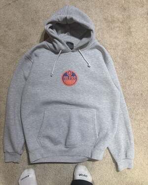 Arctic Wear Edmonton Oilers Grey Pullover Heavy Hoodie with Player Name Back Pri